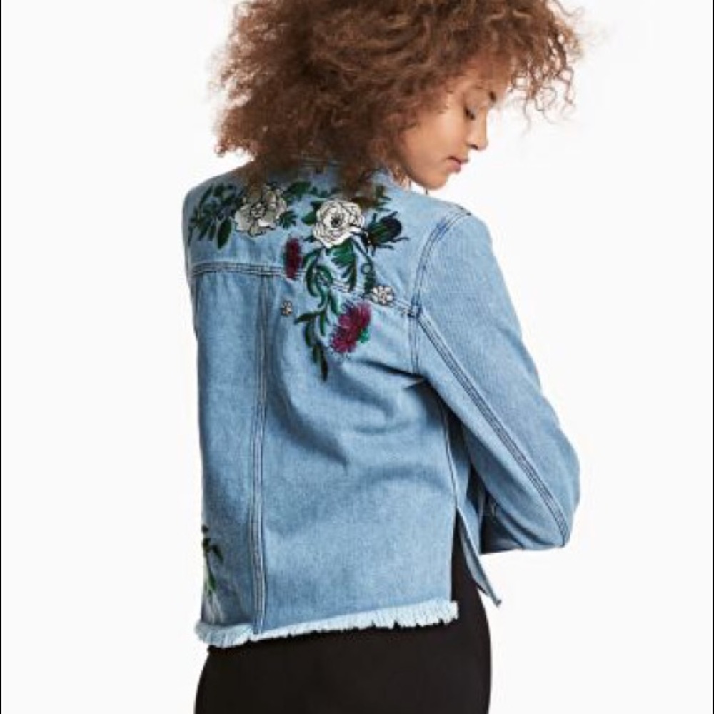 H&M Coachella Embroidered Jean Jacket